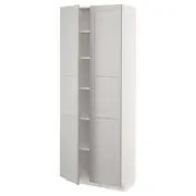 METOD high cabinet with shelves, white/Lerhyttan light grey, 80x37x200 cm