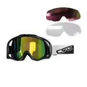 TDR Adult Windproof Anti-Fog Sports Goggles for Snowboarding, Skiing, Snowmobiling, Includes Bonus Tinted & Clear Lenses, Comfortable & Adjustable Fit
