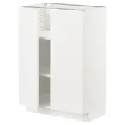 METOD base cabinet with shelves/2 doors, white/Veddinge white, 60x37x80 cm