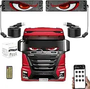 Colorful Eye Lamp LED Soft Display Screen for Car Window, DIY Dynamic Light 2pcs 70x173mm, for Cars, Programmable Flex Car LED Display with App Control
