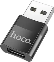 Hoco UA17 USB-A Male to USB-C Female Adapter, Black