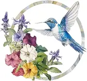 [Qianly] Hummingbird Wall Art Decor Bird Wall Art Decor Lifelike Decorative Round Metal Hanging Artwork for Yard Office Porch Bedroom