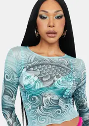 [HOROSCOPEZ] Lost In Thought Sheer Crop Top