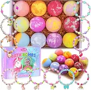 Bath Bombs for Kids with Surprise Inside - Lush Bubble Bath Toys Fizzies Vegan Essential Oil Spa Bath Fizz Balls Kit for Girls/Boys/Women Dry Skin Moisturise, Handmade 8 Gift Set, Kid Safe