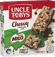 UNCLE TOBYS Chewy MILO Muesli Bar 10X6 Pack