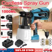 Cordless High Pressure Spray Gun Airless Sprayer Charger Battery For Makita 18V