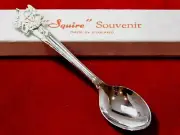 NIB Vintage Collector's Spoon London Squire Souvenir Red Blue Enamel England