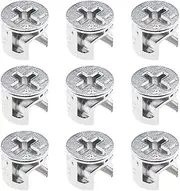 ECSiNG 50Pcs Furniture Connector Cam Lock Furniture Cam Lock Nut Connectors Fittings Zinc Alloy Furniture Accessories for Cabinets Drawer Dresser Wardrobe Silver
