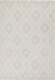 Diego Geometric Beige Wool Rug
