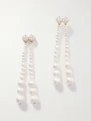 [Completedworks] Completedworks - Recycled Gold Vermeil, Pearl And Cubic Zirconia Earrings - White - One size One size White