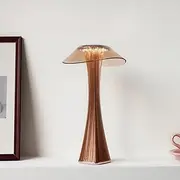 Cordless Table Lamp, 3 Color Modes & Stepless Dimmable LED Touch Lamp, USB Rechargeable Bedside Lamp, for Bedroom, Party Dinner Christmas Creative Shape Decorative (Rose Gold)