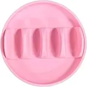 JISADER Taco Holder Plates for Soft and Hard Tacos Tortilla Tray Reusable 4 Shell Slots with Dividers Taco Holder Stand for Dorms, Pink