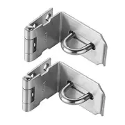 Door Hasp Latch 90 Degree, Stainless Steel Safety 4Inch-Brushed-90degree 2