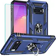 for Samsung Galaxy S10e Case: Galaxy S10e with Screen Protector - Military Grade Protective Cases with Finger Ring Holder Kickstand for Samsung S10e(Blue)