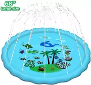 Inflatable Splash Play Mat for Kids Kiddie Baby Pool Outdoor Games Water Mat Toy