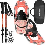 Drifter 14/17 Inch Kids Bundle Snowshoes & Trekking Poles for Boys & Girls - All