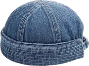 [Ｓｉｍｈｏａ] Beanie Hat Brimless Hat Trendy Adjustable Men Women Versatile Landowner Hat Denim Hat for Commuting Shopping Travel Street