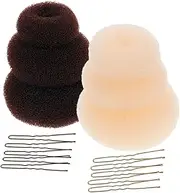 Outanaya 1 Set Hair Donut Bun Maker Kit -shaped Pins Donut Bun Maker Hair Bun Form For Kids Ballet And Dance Use