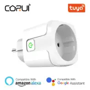 CORUI Tuya Smart Plug WiFi Socket EU 20A Power Monitor 220V Timing Function Smar