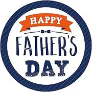 Anwyll Fathers Day Gift Stickers - Happy Father's Day Stickers 60Pcs 2Inch Fathers Day Seal Label Sticker Round Self-Adhesive Tie Best Dad Thank You Gift Sticker for Birthday Envelope Card Present