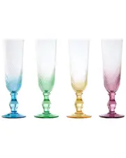 Anton Studio Designs Set of 4 Swirl Champagne Flutes