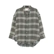 [R13] R13 Frayed Plaid Shirt S BLUE