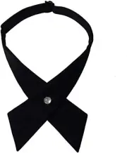 Men & Women Adjustable Criss-Cross Bowtie School Uniform Pre Tied Bow Tie Black