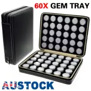 60X Gem Diamond Gemstone Display Collection Storage Box Aluminum / Leather Case