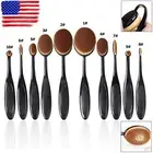 10pc MAKEUP OVAL Bruhes Kit Set Powder Foundation Eyeshadow Eyeliner Lip Brush