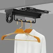 Clothes Rail Retractable Closet Pull Out Rod Wardrobe,Pull Out Closet Rod extendable With damping slide,Wardrobe pull out clothes hanger Bearing 25KG Learned extensively KeYJ