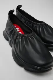 Karst Black Leather Women's Shoes.