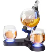 Gifts for Men Dad, Unique Light Up Whiskey Globe Decanter Sets for Men,