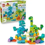 LEGO® DUPLO® Town 3in1 Dinosaurs on Wheels 10451 Learn-Through-Play Toddler Toy, Creative Vehicle Playset with 6 Buildable Figures, Toy for Preschoolers Aged 3 Plus