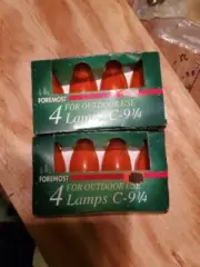 Vintage Outdoor Bulbs E17 Christmas Lights Transparent Orange 2 Boxes Of 4