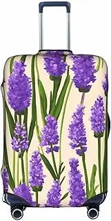 [Pvinnk] Lavender Stamp Print Protective Luggage Cover Elastic Washable Suitcase Protector Travel Gear Protector, White, X-Large