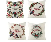 Christmas pillow cases, linen cushion covers, Christmas decorations