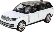Scale Finished Model Car for Land Range Rover SUV 1:18 Alloy Car Model Diecast Metal Vehicle Sound and Light Gift Collectibles Miniature Replica Car(White-A style)