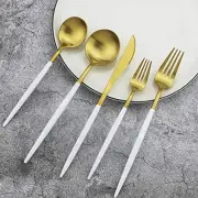 Matte Balck Silverware Set, 5-Piece 18/10 Stainless Steel Service for 1 Black