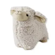 Pilbeam Living Woolley The Sheep Plush Fabric Weighted Heavy Door Stopper White