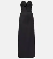 [Adriana Degreas] Adriana Degreas Strapless cotton and linen-blend maxi dress AU 14 black