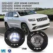LED Fog Lights Lamps For 2015-2019 Dodge Charger 14-16 Jeep Grand Cherokee Clear (for: Jeep)
