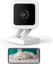 [WYZE] Cam v3 1080P Wired Indoor/Outdoor Home Security Camera for Pet Baby Dogs & Cats Nanny Elderly Monitoring, Compatible with Alexa & Google Home Ifttt, Pack of 1, White, with Black Accents
