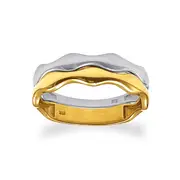 Organic Stack Two Tone Ring in 9kt Yellow Gold
