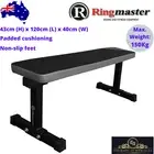 FLAT Exercise BENCH Home Gym Press Heavy Duty Non Slip Fitness Strength MAX150Kg