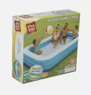 Play Day Inflatable 10-Foot Rectangular Family Swimming Kiddie Pool 10FT FAST
