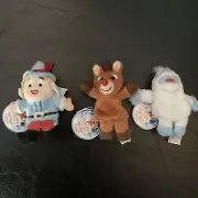 Set of 3 Starbucks Rudolph Finger Puppets Hermey Bumble The Red Nosed Reindeer
