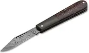 Böker Barlow Integral Micarta and Desert Ironwood, Leopard Damascus Steel Blade Folding Gentlemen's Pocket Knife, Nail Nick, Traditional Folder