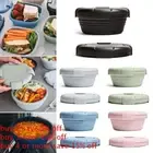Leakproof Rectangle Grid Lunch Box Folding Bento Box Food Containers for Kids