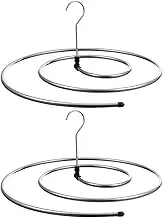 2pcs Spiral Shaped Clothes Drying Rack Stainless Steel Laundry Hanger for Bed Sheet Blanket Bath Towel Space Saving Sheet Airer 38x38x14cm Silver