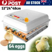 64 Eggs Digital Egg Incubator LED Fully Automatic Turning Chicken Duck Quail